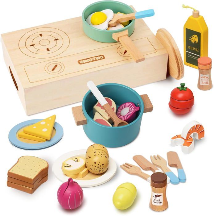 Accessoire Cuisine Enfant Jouet De Cuisine Enfant En Bois Dinette Enfant 2 3 Ans 27Pcs Kit Cuisine Enfant Avec Casseroles Et Poele Cdiscount Jeux Jouets