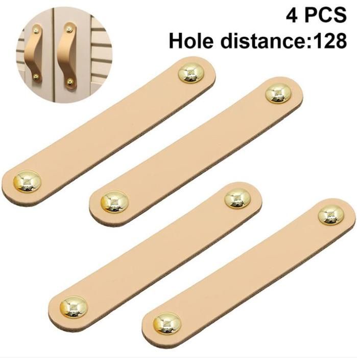 Lot De 4 Poignées De Tiroir En Cuir Pour Armoire De Cuisine