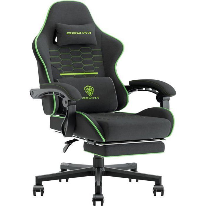 Dowinx Chaise Gaming, Chaise Gamer Ergonomique avec Support Lin, Chaise pivotante réglable avec