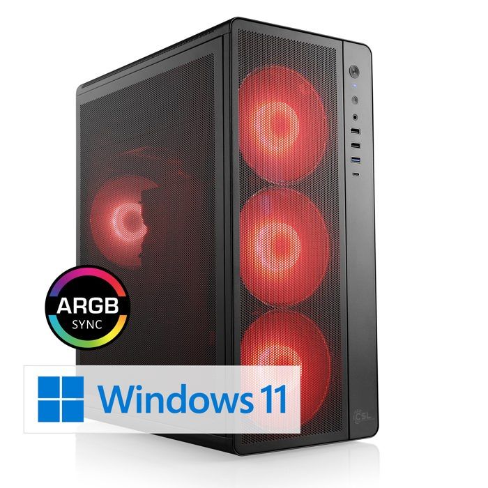 PC Gaming – CSL Computer – M12050H – AMD Ryzen 5 5600 – GeForce RTX 5060 Ti – 16 Go RAM