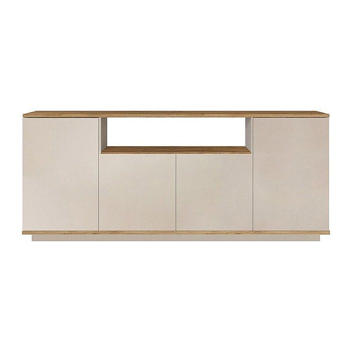Buffet avec 4 portes et 1 étagère - Beige et naturel - LOTULA Buffet avec 4 portes et 1 étagère - Beige et naturel - LOTULA