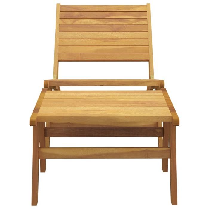 SWEETY Chaise de jardin avec repose-pieds Bois de teck solide - anticorrosion - 12.9kg CJ1778