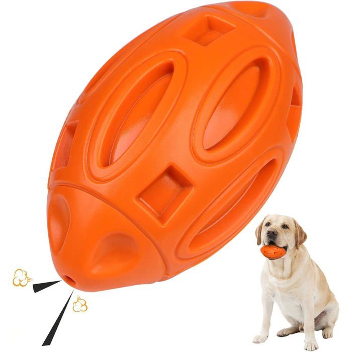 Meilleurs prix pour Jouet indestructible pour chien balle sonore en caoutchouc jeux pour chiens moyens et grands PZCC