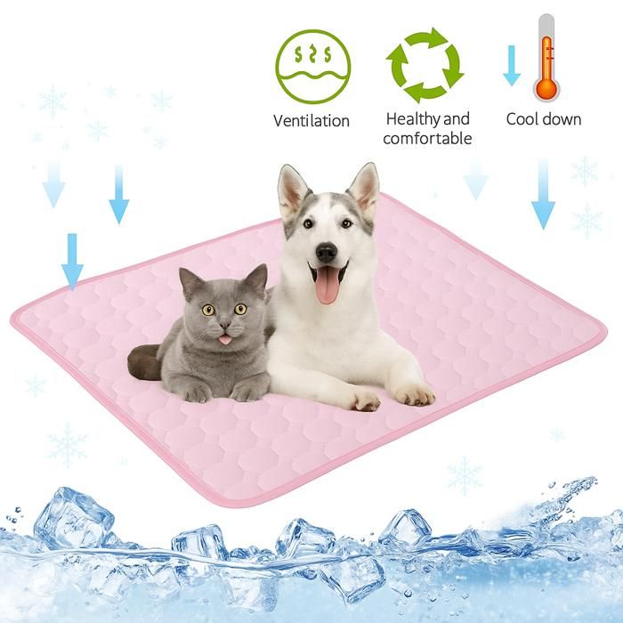 Comparer les prix de Tapis Rafraîchissant Chien Rose 50x40cm  Taille S  Coussin Glace Été Petit Chien Chat