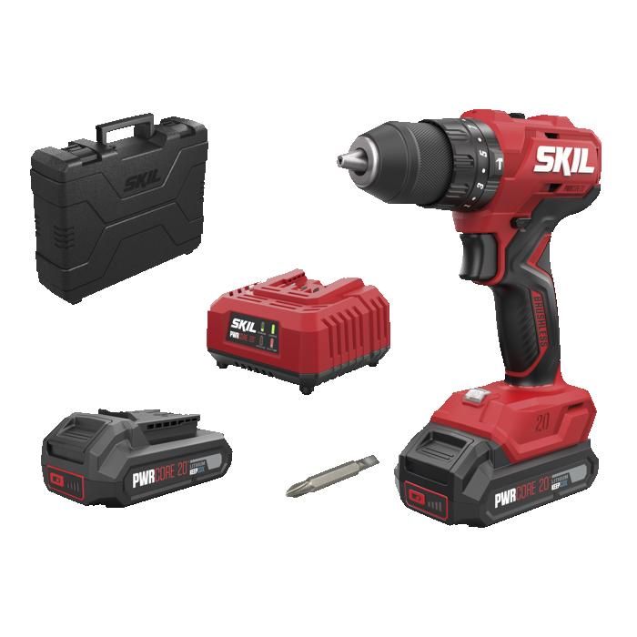 Perceuse à percussion sans fil - SKIL - sans charbons - 20V Max - 2 vitesses - mandrin 13 mm - LED - perçage bois métal - 3021 HA