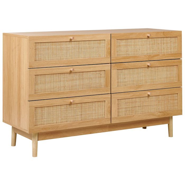 Commode à 6 tiroirs NIVO Marron clair Commode à 6 tiroirs NIVO Marron clair