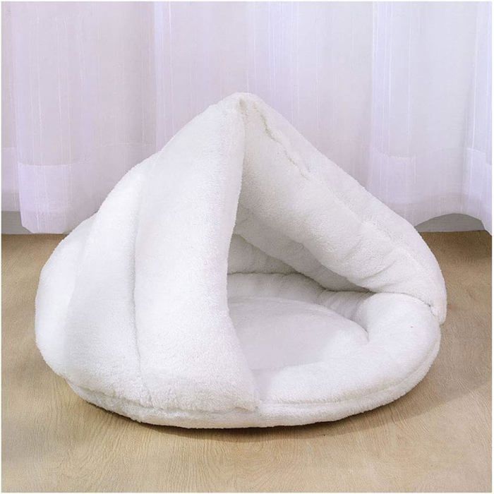 Niche Pour Chat Galatée En Forme D'Igloo - Coussin Amovible - Tissu Doux - Taille S (Gris) - Pour Chat Ou Petit Chien