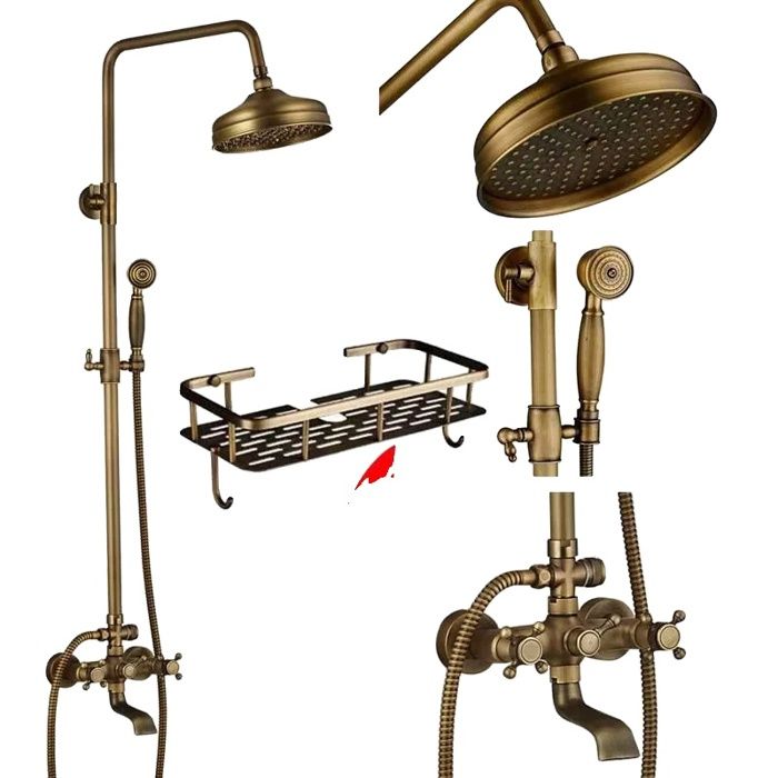 Mitigeur De Douche Mural Antique FD – Laiton Avec Douchette, Finition Bronze (modèle 50391)