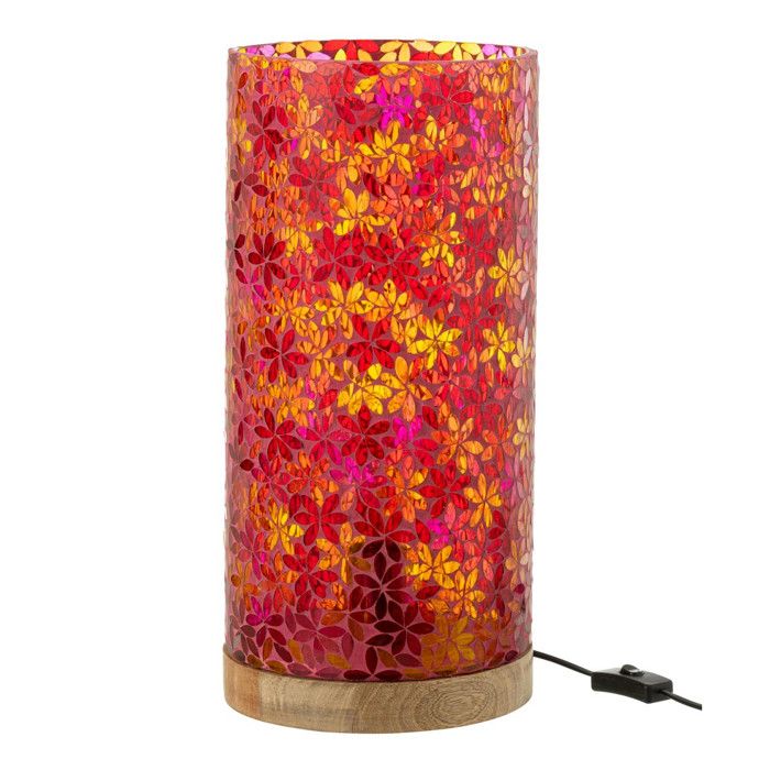 Lampe à Poser Mosaïque en Verre Fleur 45cm Multicolore