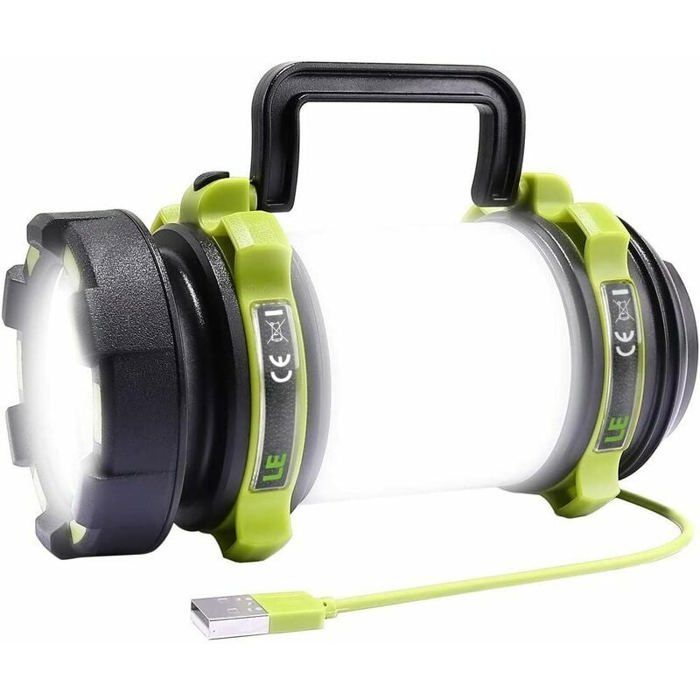 Lampe Camping LED Lanterne Camping Rechargeable 2600mAh Lampe Torche LED Puissante 6 Modes Cable USB Inclus Etanche pour Bricol