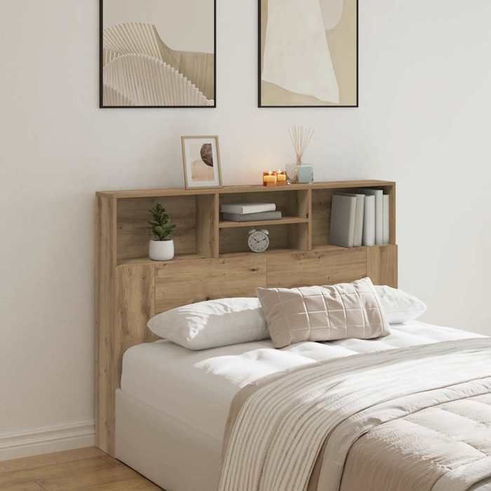 Armoire tête de lit - vidaXL - Artisan Chêne - 140x19x1035 cm - Rangement intégré