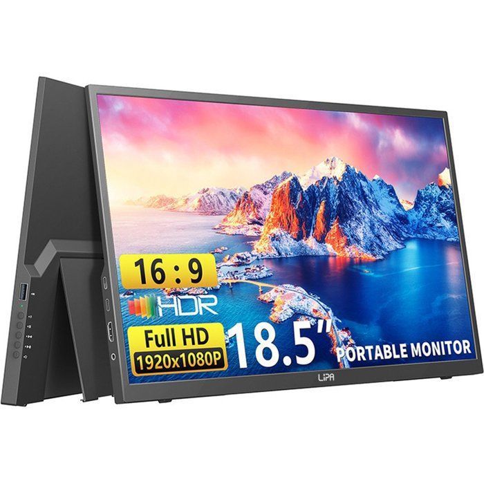 Moniteur portable Lipa HDR 80 Full HD 18 5 pouces Écran portable Écran d'ordinateur Écran 100 Hz HDMI 2x USB C Neuf - vue 6