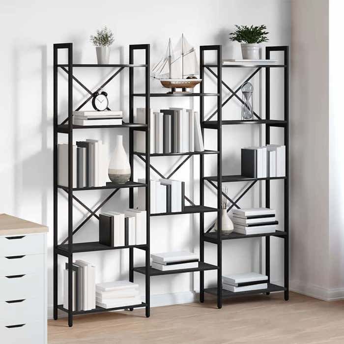 SALE dhiver Bibliothèque moderne Jills Étagère Chêne noir 156x25x167.5 cm Bois dingénierie BB213