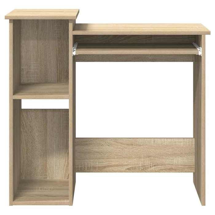 Bureau BURKE Brun Table à écrire - 1 PERSONNE - avec étagères - chêne sonoma 84x40x78 cm - BB759