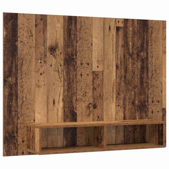 Meuble TV mural rustique - vidaXL - 120x23 5x90 cm - Bois dingénierie - Bois ancien - Montage mural - 2 étagères