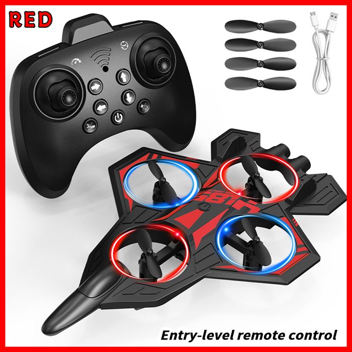 Avion RC avec caméra hélicoptère avion à commutation à trois vitesses roulant à 360 °Chasseur Hover à jouets de drone RC Rouge Avion RC avec caméra hélicoptère avion à commutation à trois vitesses roulant à 360 °Chasseur Hover à jouets de drone RC Rouge