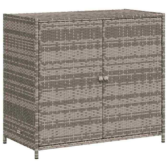 SALE 2026Armoire de rangement de jardin - Coffre de rangement extérieur gris 83x45x76cm - Résine tressée 8.8 Kg 3304462