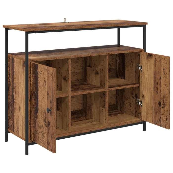 Sarazyj®Buffet bahut Placard de rangement - Marron Buffet - Bois Ancien - 100 x 35 x 80 cm - bois dingénierie - 66370