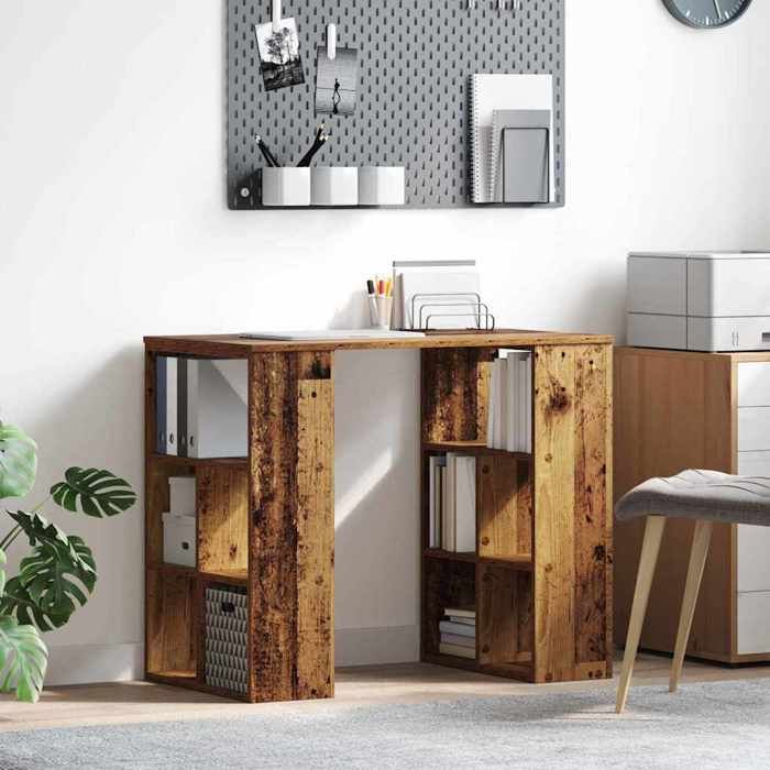 (Vente chaude) - BUREAU Marron KENNETH - 1 PCS - Table décriture Bois Ancien 90 x 50 x 75 cm Bois dingénierie6990