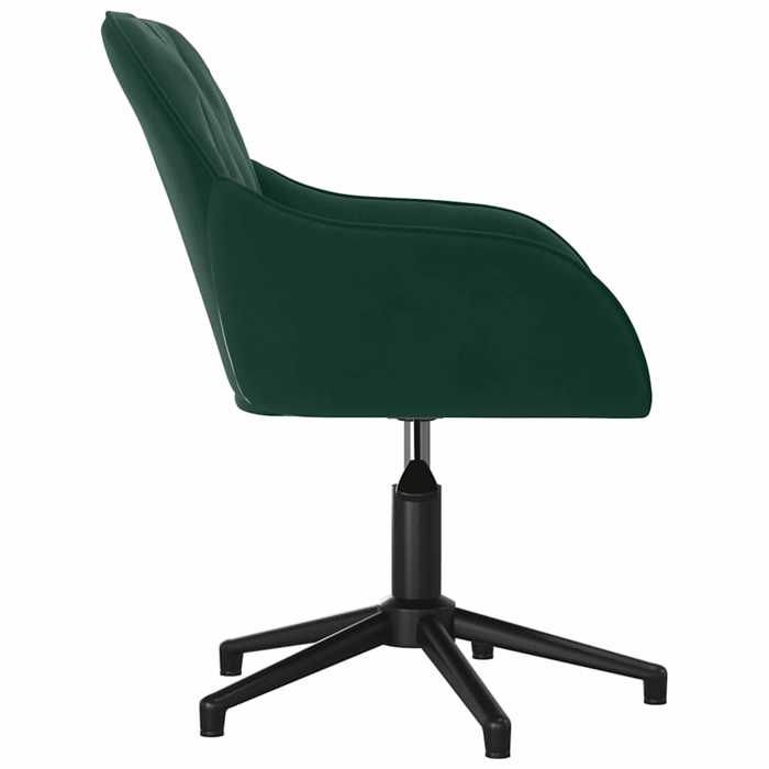 Fauteuil Ergonomique - Vert - Chaise bureau pivotante - 1 PLACE - Vert foncé Velours 56x61.5x(72-80) cm F190