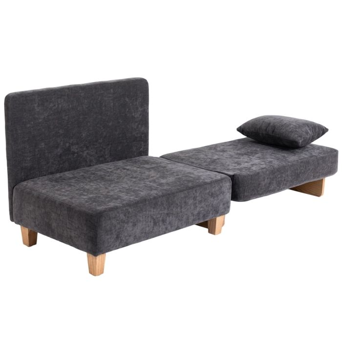 fauteuil-lit convertible 2-en-1 - 2-en-1 fauteuil et lit simple - lit simple 183 cm - 2 coussins lavables