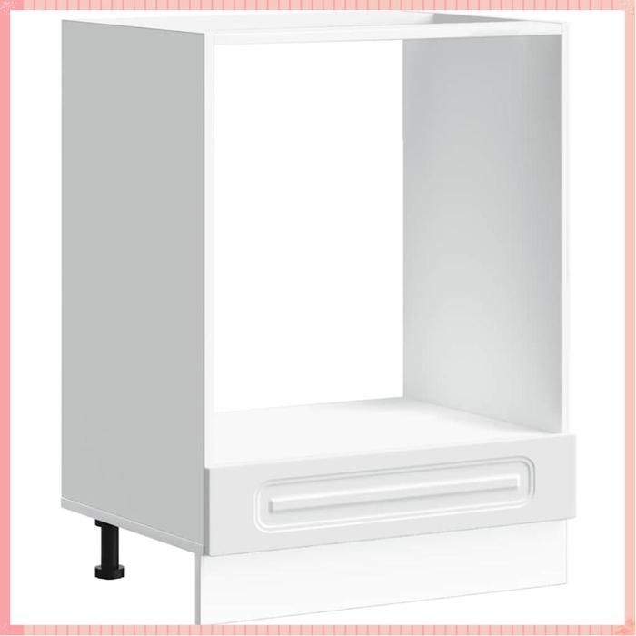Armoire à four Kalmar - Bois dingénierie - Réglable - Rangement - Blanc - 60x46x81 5 cm