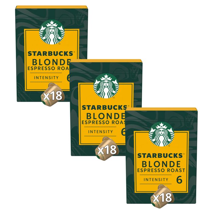 Starbucks by Nespresso – Pack de 3 boîtes Blonde Espresso Roast - 54 capsules Starbucks by Nespresso – Pack de 3 boîtes Blonde Espresso Roast - 54 capsules