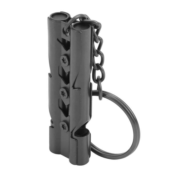4 Sifflets De Survie En Métal – Double Tube, étanches, Avec Porte-clés, Pour Randonnée, Camping, Urgence, Arbitrage