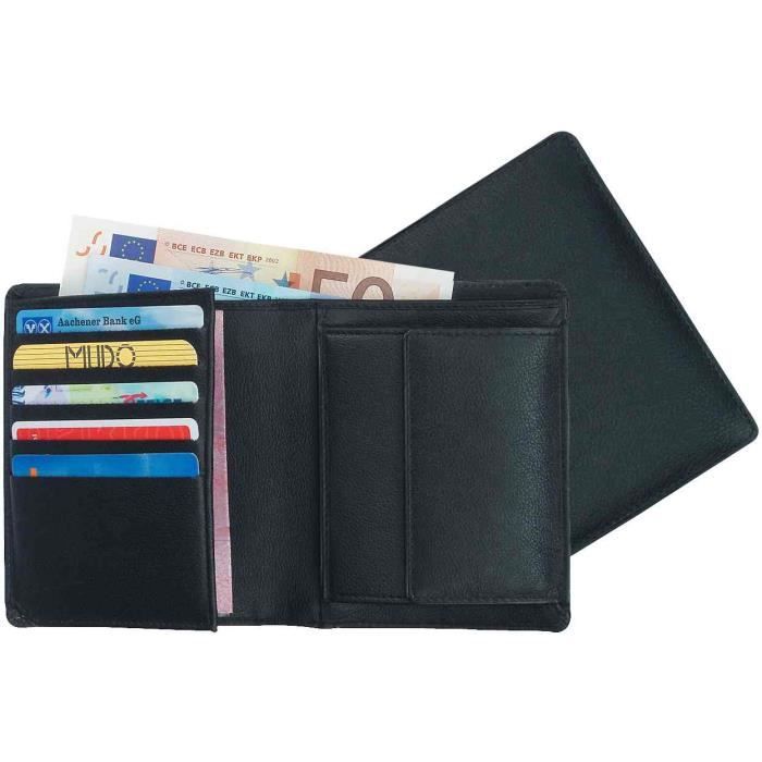 Porte-monnaie 2 Compartiments Portefeuille Cuir Véritable BAWAKO - 2 Compartiments Zippés - Marron Clair Format L Porte Monaie Pour Homme