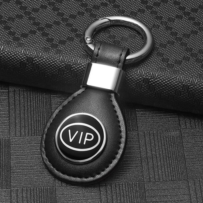 Cuir véritable- porte - clés de remplacement pour VIP Noir