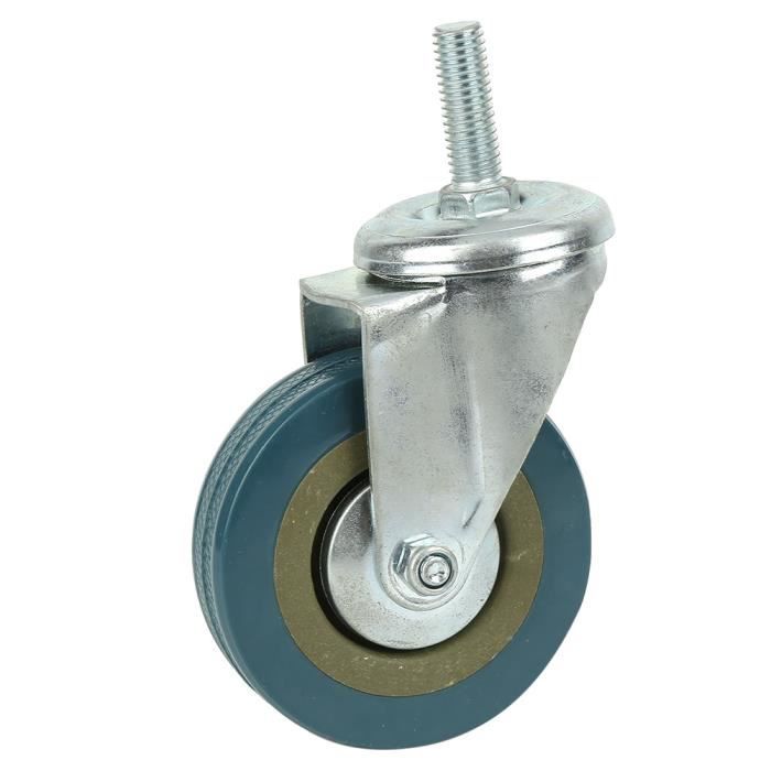 Lot De 4 Bases De Roulettes Pivotantes Avec Roulements à Billes - Plaque Supérieure En Caoutchouc Dur, Acier