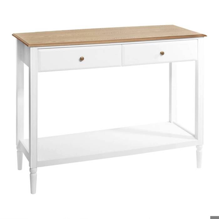 Console Solen bois blanc L110cm - Atmosphera Créateur dintérieur Console Solen bois blanc L110cm - Atmosphera Créateur dintérieur