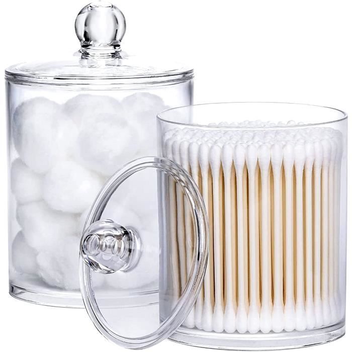 Boîtes Rangement Coton Acrylique Transparent - 3 Pièces Pour Cotons-tiges, Disques Démaquillants, Maquillage