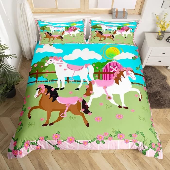 Parure De Lit 200X220Cm Housse De Couette Et Taie D'Oreiller 80X80Cm