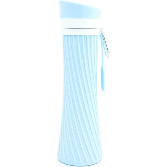 Lot De 3 Gourdes Pliables 700ml – Bouteilles D'Eau Flexibles Pour Sport – Blanc/Noir/Bleu