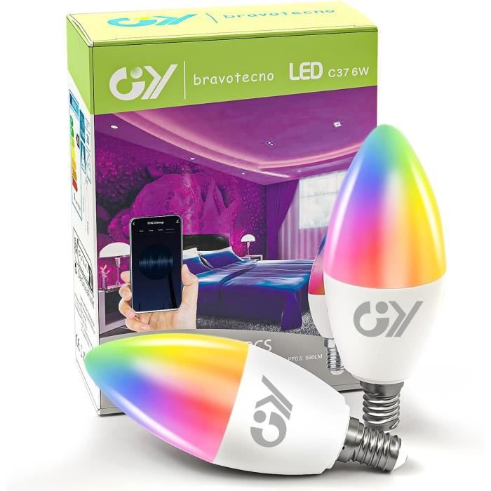 Pack Calex 2 ampoules connectées couleurs + prise –