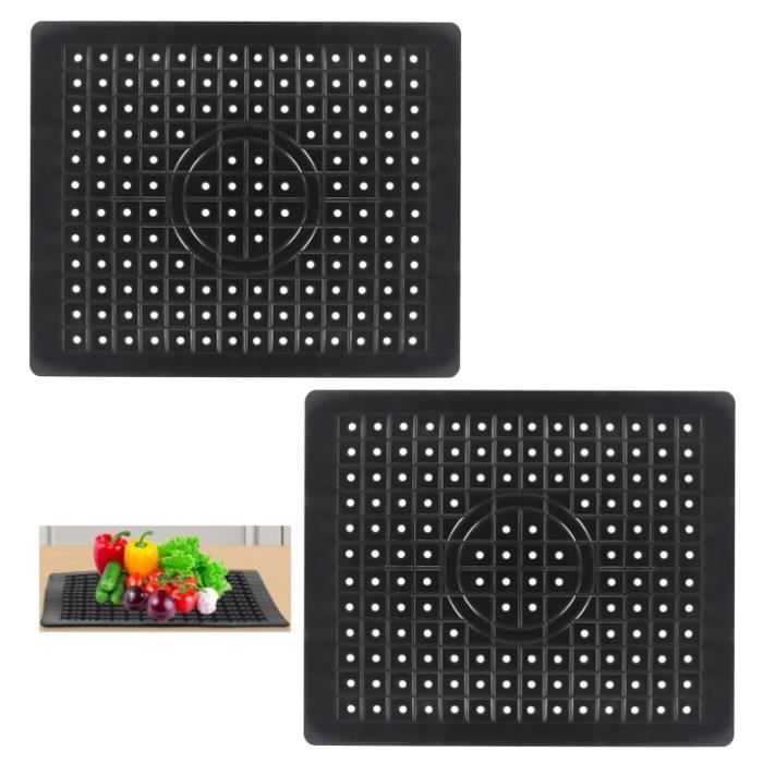 Lot De 2 Tapis D'évier En Caoutchouc - 31x26cm - Antidérapant, Résistant à La Chaleur - Pour égouttage Et Protection