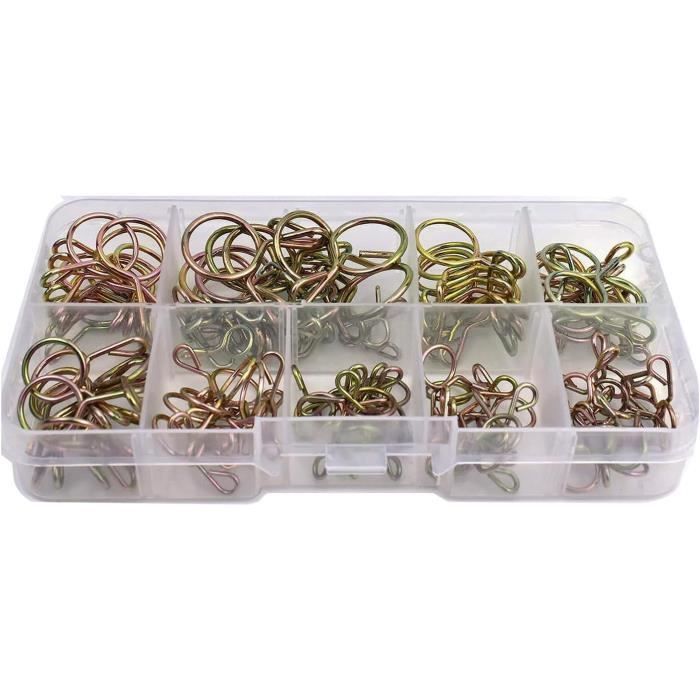 Kit 80 Pièces Colliers De Serrage à Ressort 10 Tailles - 5mm à 16mm - Clips Tuyau Automatique