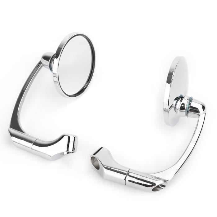 Rétroviseur Moto Rectangulaire 8mm - Style Rétro Pour Harley Sportster, Dyna, Softail | Miroir Bleu Anti-Éblouissant
