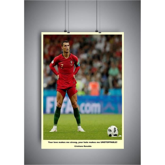 Poster Cristiano Ronaldo Citation Couleur Motivation Wall Art A3 42x29 7cm Cdiscount