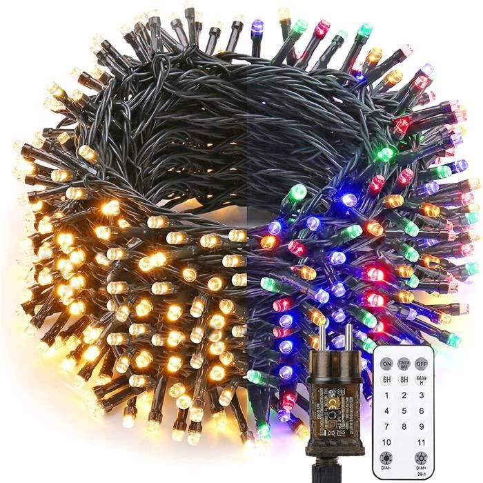 Guirlande Lumineuse Sapin de Noël Exterieur,50M 500 LED Blanc Chaud
