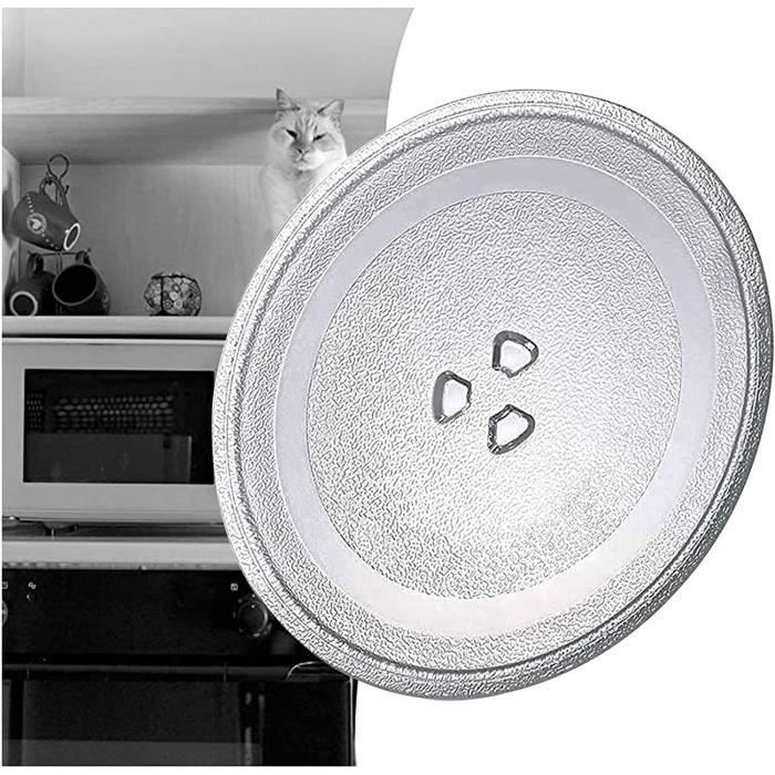 Plateau Tournant Micro-ondes Universel 245mm - Verre, 3 Fixations - Compatible Balay, Bosch, LG, Siemens, Teka...
