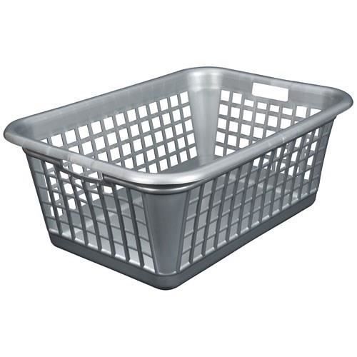 Corbeille à linge - 60 L - gris moucheté