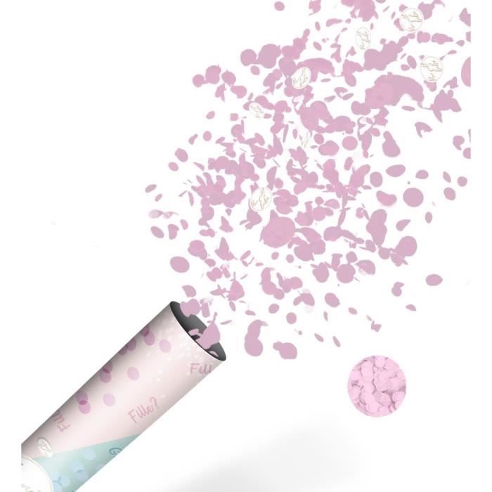 Décoration Fête Gender Reveal Baby Shower Canon à Confettis Rose Fille