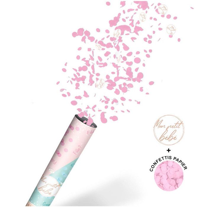Confettis Pop Mona – Baby Shower Fille, Rose, Révélation Sexe, Neuf