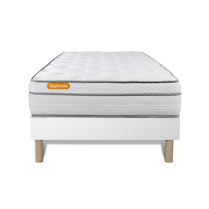 Matelas + sommier 90x190 Memo Luxe Ressorts ensachés + mémoire de forme 5 zones de confort MAXI épaisseur Matelas + sommier 90x190 Memo Luxe Ressorts ensachés + mémoire de forme 5 zones de confort MAXI épaisseur