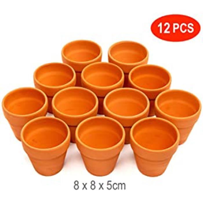 12 Pots De Fleurs En Terre Cuite 8cm Petits Pots A Plantes Pour Cactus Plantes Grasses Succulent Parfait Pour Des Arts Et Des A Cdiscount Jardin