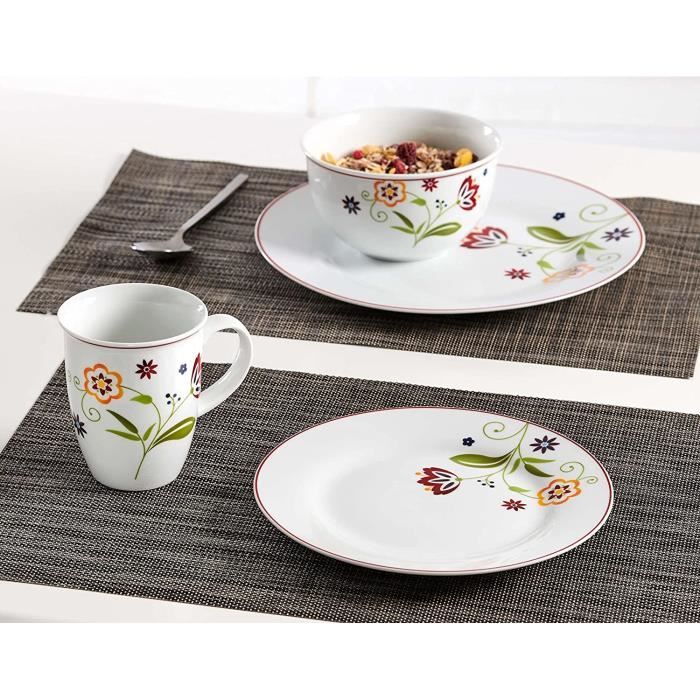 Ritzenhoff & Breker Evora Service de table 12 pièces en porcelaine Blanc