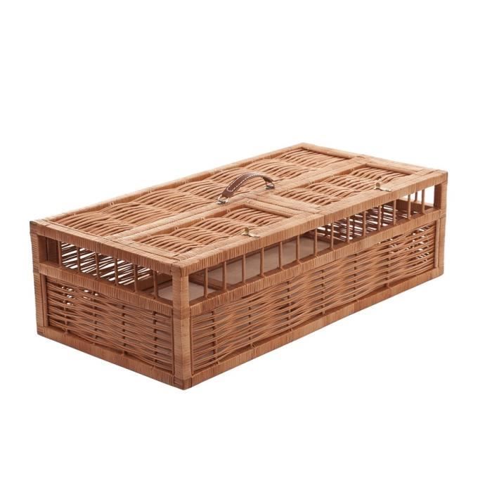 Corbeille pour chien ou chat ovale Panier pour chien en osier avec coussin Corbeille doublée avec coussin