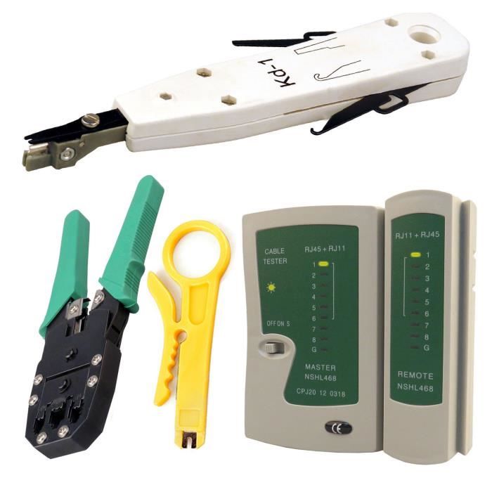 Kabalo outils de réseautage fixés - avec sertisseuse, coupe, testeur de ...